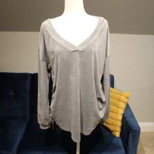 Isabel Maternity Gray Velour Top